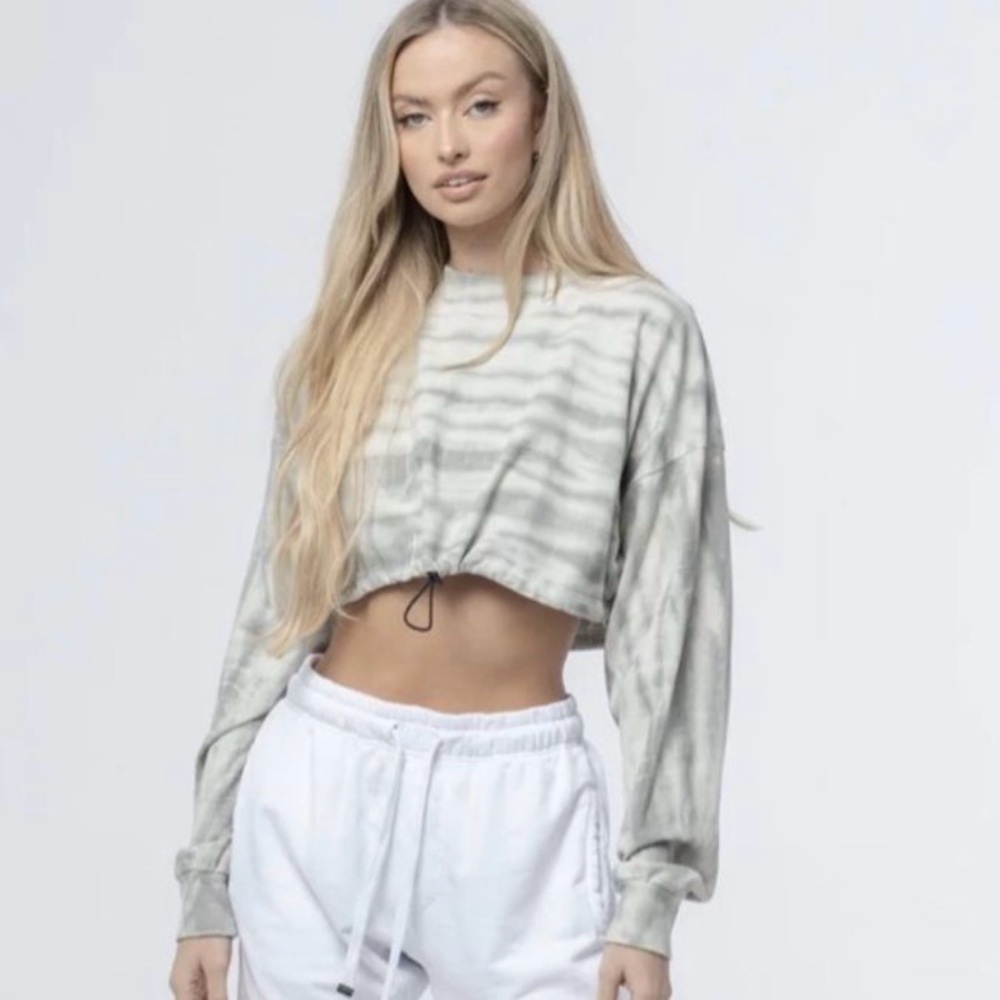 Talentless Cinch Waist Tie Dye Crop Top